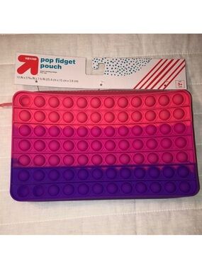 Pop it Fidget Pencil School Supplies Pouch with Zipper Closure One Sided